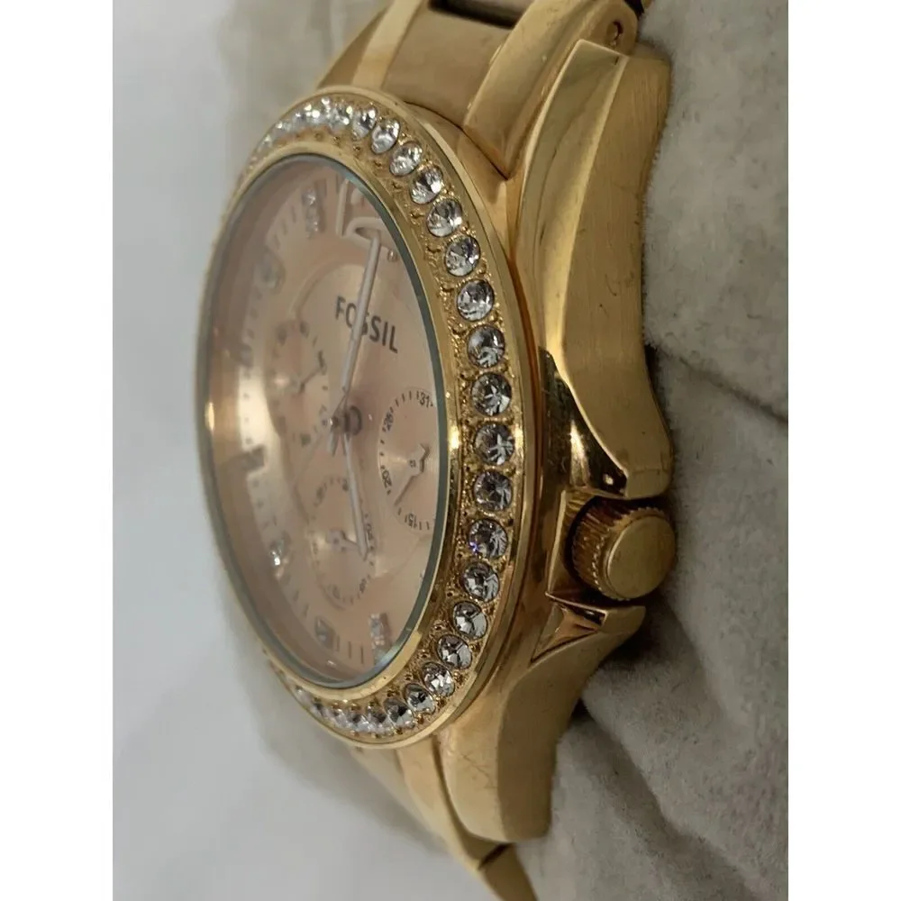 Fossil Es2811 Women's Stainless Steel Analog Rose Gold Dial Quartz Watch Aa482